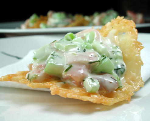 copos de salmão parmesão