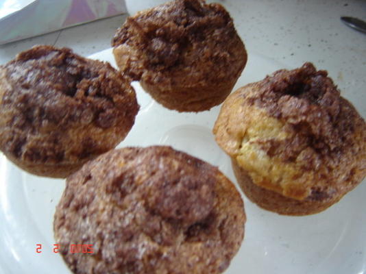 muffins de streusel de ruibarbo