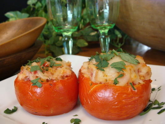 tomates mozzarella recheados grelhados