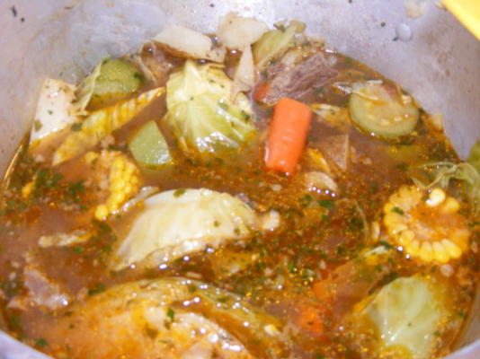 caldo de res (uma carne mexicana - sopa vegetal)