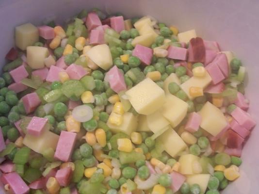 sopa incrível de presunto, ervilha e batata