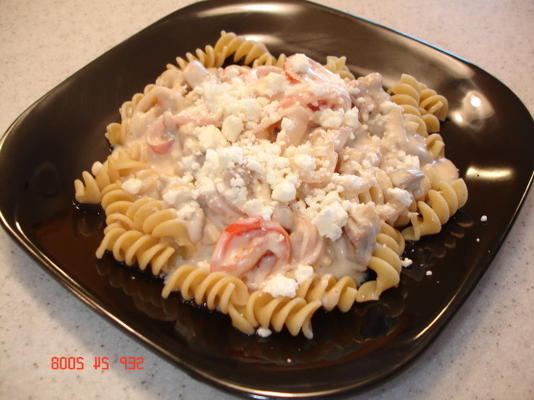 macarrão de frango com alho