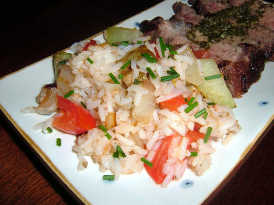 arroz com chuchu (fritanga)