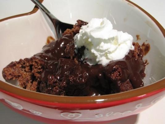 bolo de pudim de chocolate quente (microondas)