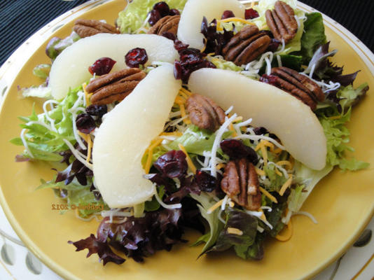 verdes e salada de pêra