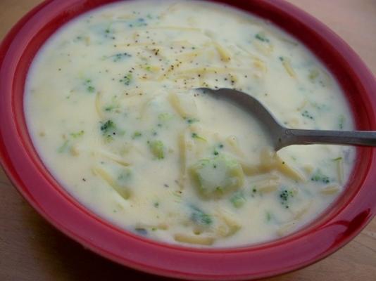 sopa de macarrão de brócolis queijo