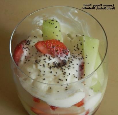 salada de frutas de semente de papoula limão, diabético