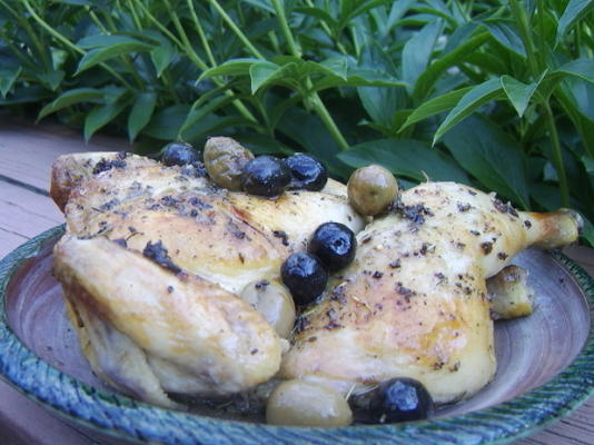 frango picante com azeitonas (pollo alla diavola con oliveira)