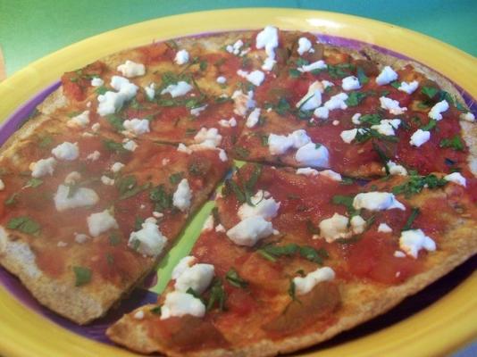 tostadas com queijo de cabra e salsa