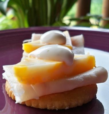 salgadinhos de peru e queijo