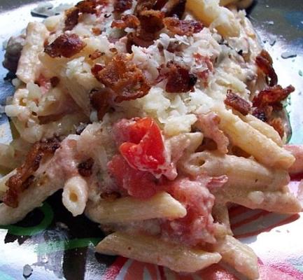 massa de bacon e tomate