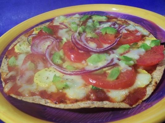pizza vegetariana do arco-íris