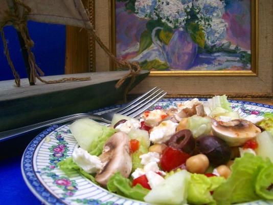 salada de alface romana e grega