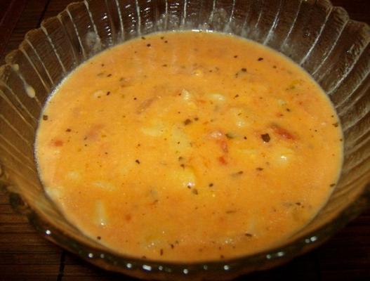 sopa de queijo cheddar batata tomate