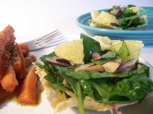 salada de espinafre em copos de frica parmesão (giada de laurentiis)