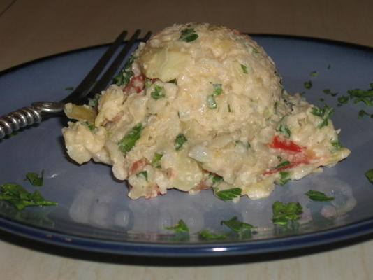 salada de alcachofra e arroz