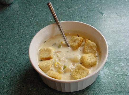 sopa cremosa de peru e milho