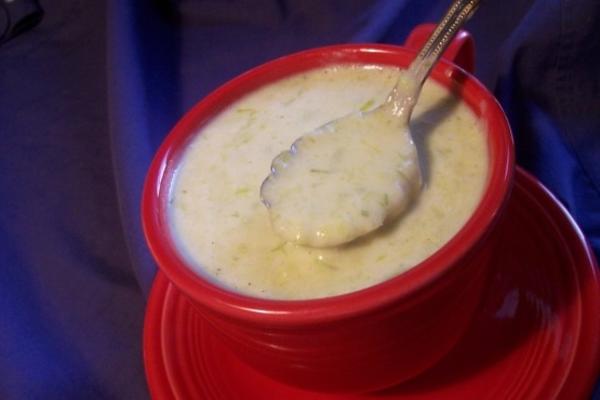 sopa de creme de alho-poró com cebola