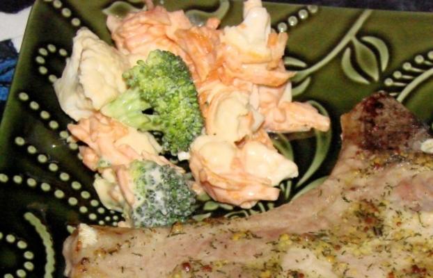 brócolis, couve-flor e salada de cenoura