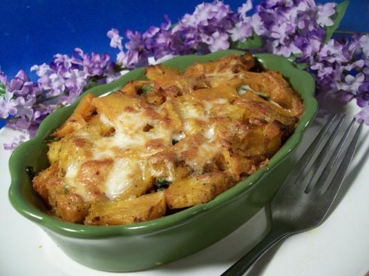 cremosa butternut squash e espinafre gratinado