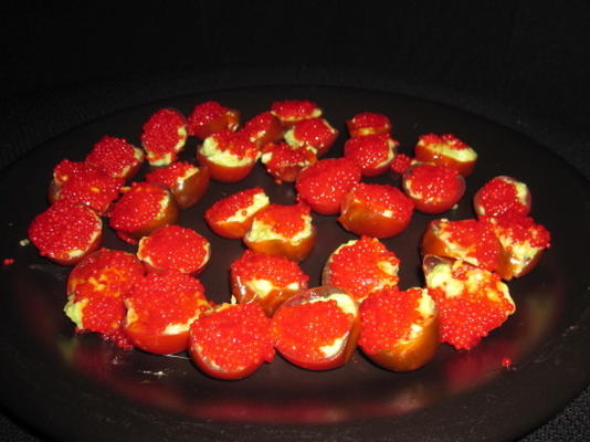 tomates cereja com guacamole