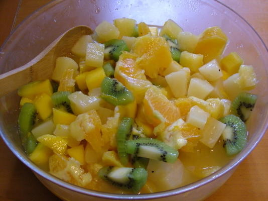 salada de frutas tropicais frescas sem gordura