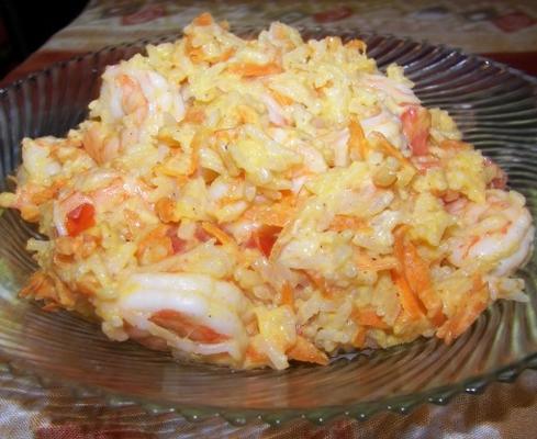arroz de camarão coco nigeriano