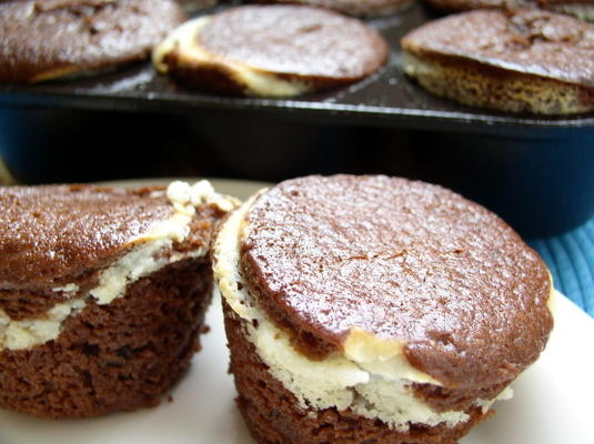 muffins cheesecake de chocolate com baixo teor de gordura