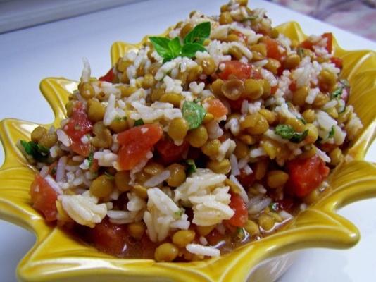 salada de lentilha de tomate