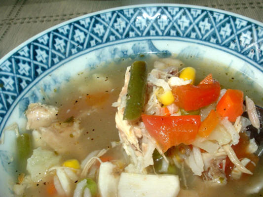sopa, legumes ou vegetais de frango (sem adição de sal)