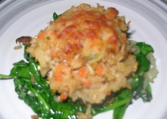 risoto de parmesão recheado de portabella
