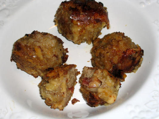 bolas de cheeseburguer de bacon