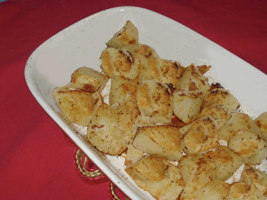 picadas de batata assada com alho