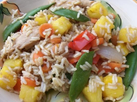 carregado de frango agridoce com arroz integral (lite-bleu)