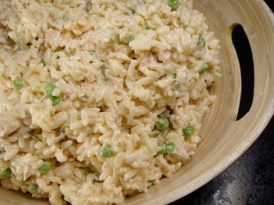 salada de atum com arroz e legumes