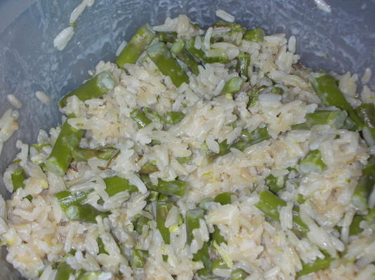 arroz de limão com espargos