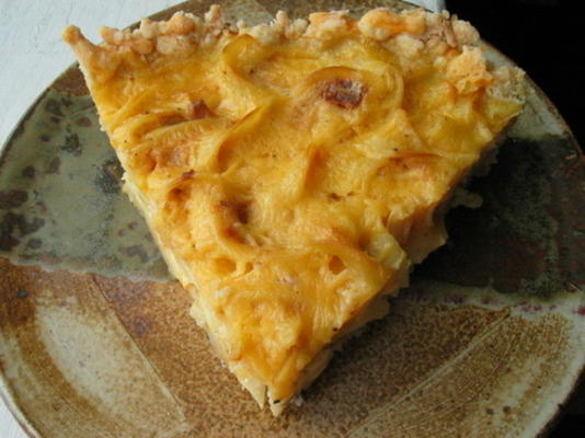 torta de queijo e macarrão