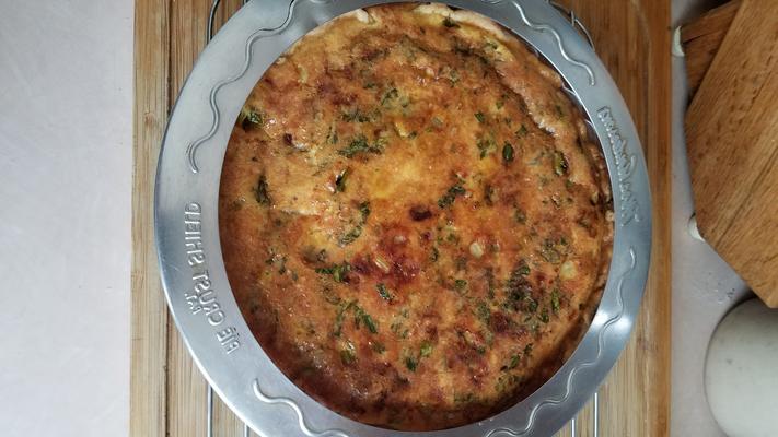 pimentão e quiche de cebola