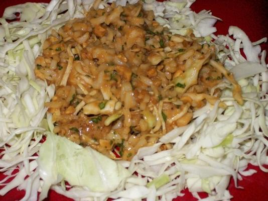 salada de arroz tailandês picante de frango