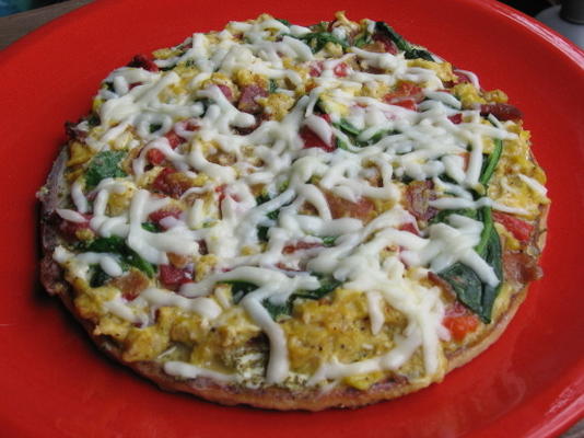 pizza scrambler de espinafre