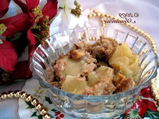 Crumble de maçã e gengibre