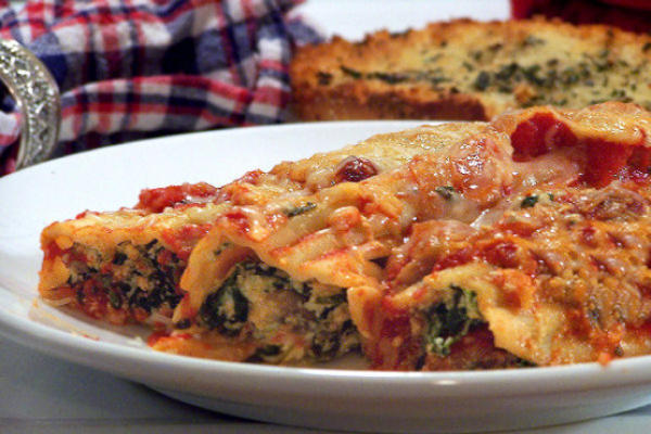 manicotti de espinafre queijo