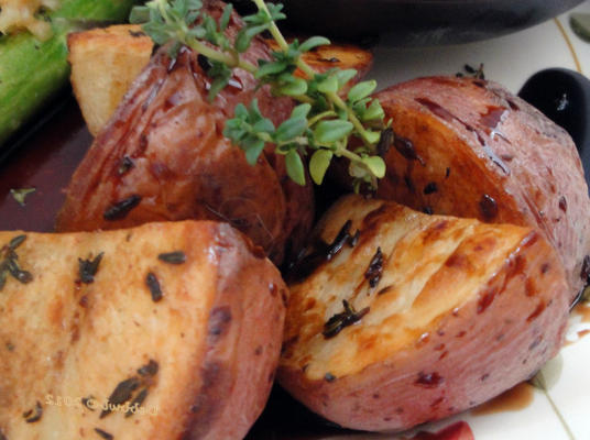 batata assada no tomilho com vinagre balsâmico