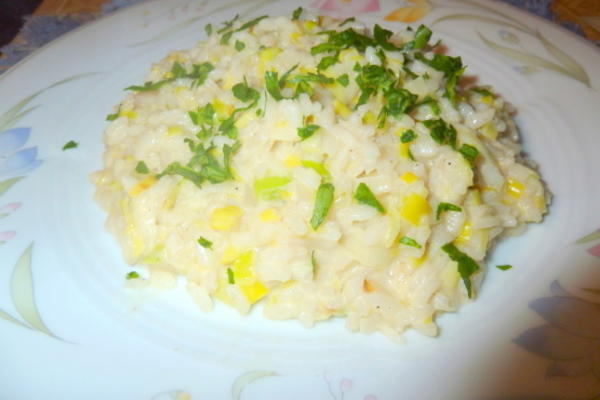 risoto de alho-poró cremoso
