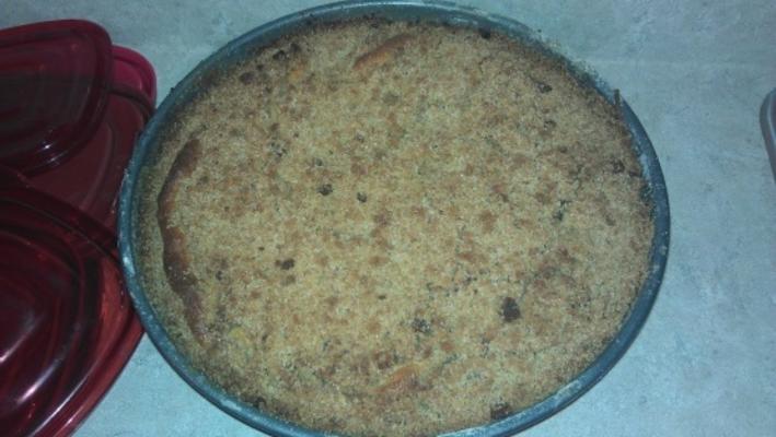 bolo de café de streusel de pêssego