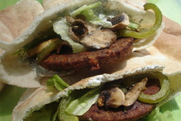 pitas de hambúrguer vegetariano