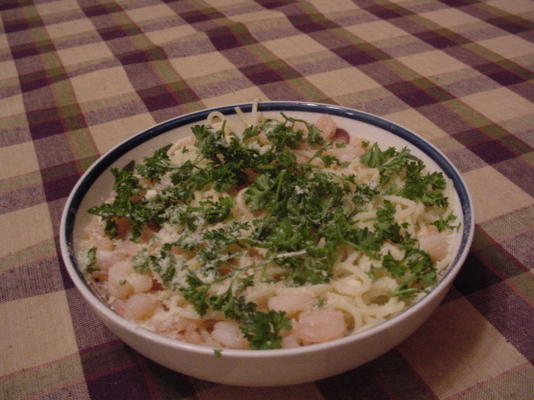 camarão scampi w / espaguete