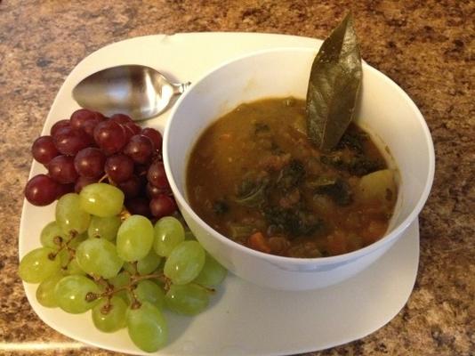 sopa de ervilha e lentilha com legumes