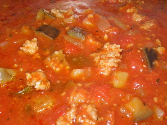 sopa de tomate e berinjela (beringela)