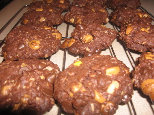 biscoitos de manteiga de aveia de chocolate